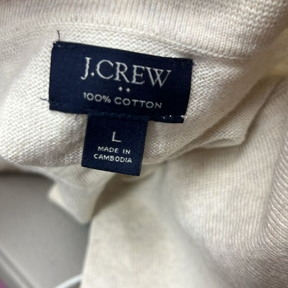 J. crew Factory BH753 Cream Cotton sweater-polo size Large NWOT - Picture 5 of 7